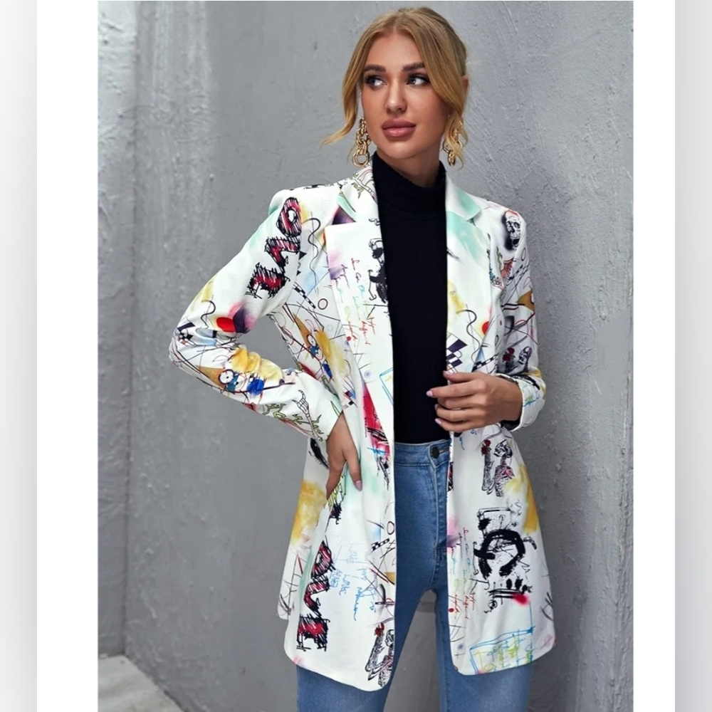 La'Ross Vintage 90s Y2K Blazer Medium New Skull Steampunk Punk Goth